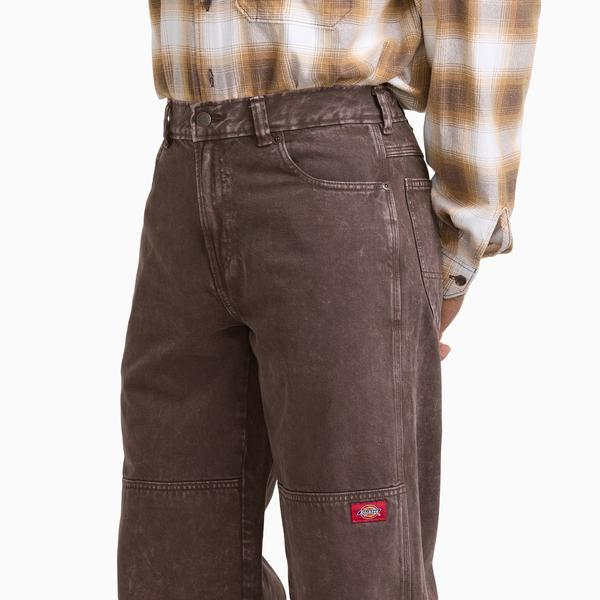 Dickies Double Knee Denim Work Jeans Loose Fit Straight Leg Dark Brown Wash Tinted-Black Sheep Skate Shop