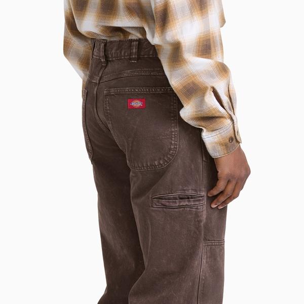 Dickies Double Knee Denim Work Jeans Loose Fit Straight Leg Dark Brown Wash Tinted-Black Sheep Skate Shop