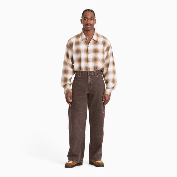 Dickies Double Knee Denim Work Jeans Loose Fit Straight Leg Dark Brown Wash Tinted-Black Sheep Skate Shop