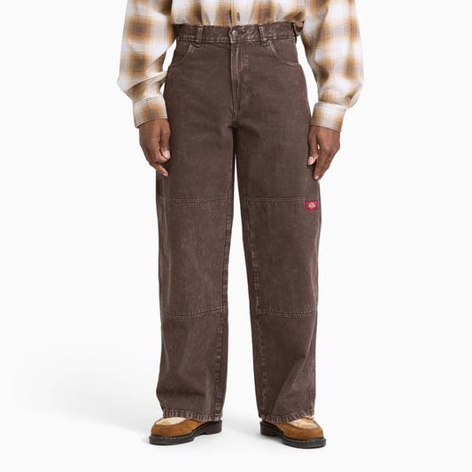 Dickies Double Knee Denim Work Jeans Loose Fit Straight Leg Dark Brown Wash Tinted-Black Sheep Skate Shop