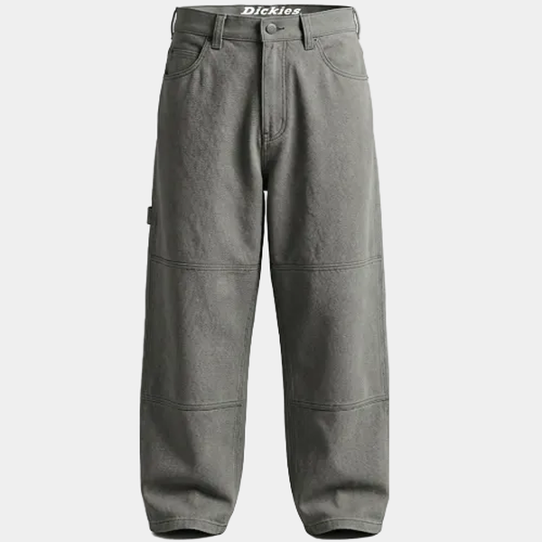 Dickies Double Knee Denim Work Jeans Loose Fit Straight Leg Grey Wash Tinted-Black Sheep Skate Shop
