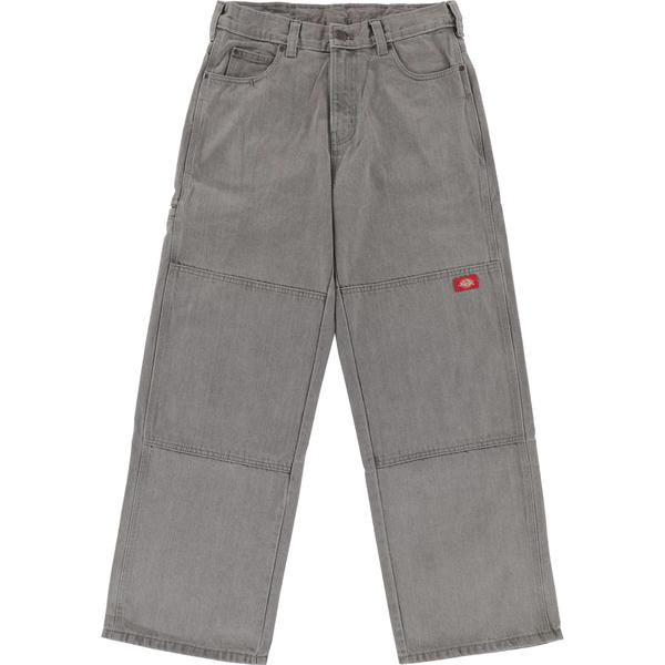 Dickies Double Knee Denim Work Jeans Loose Fit Straight Leg Grey Wash Tinted-Black Sheep Skate Shop