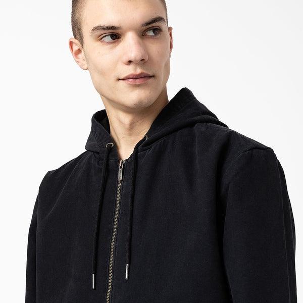 Dickies Duck Hooded Bomber Jacket Stonewashed Black-Black Sheep Skate Shop