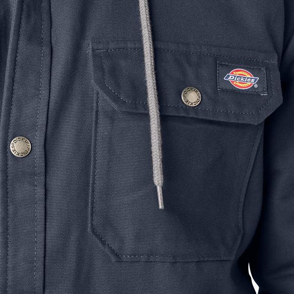 Dickies Fleece Hooded Duck Shirt Jacket with Water Repellent Dark Navy-Black Sheep Skate Shop