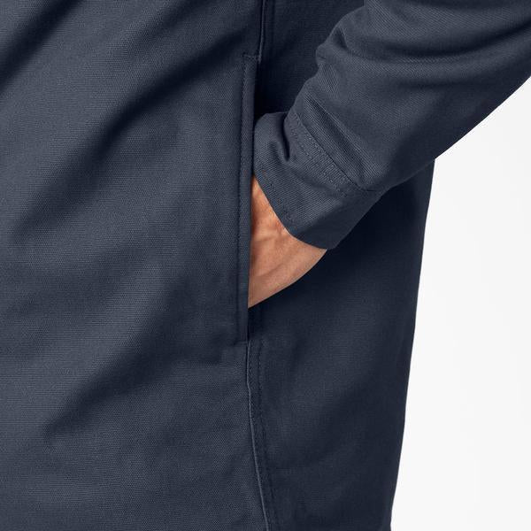 Dickies Fleece Hooded Duck Shirt Jacket with Water Repellent Dark Navy-Black Sheep Skate Shop