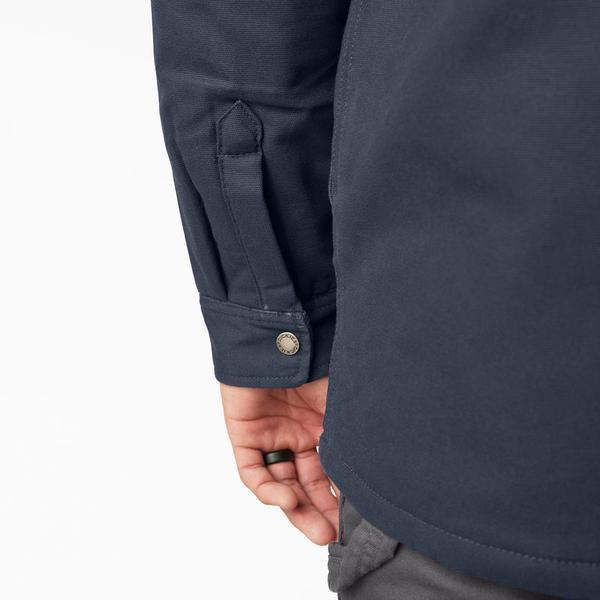Dickies Fleece Hooded Duck Shirt Jacket with Water Repellent Dark Navy-Black Sheep Skate Shop