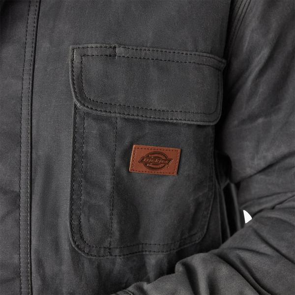 Dickies Fully Waxed Canvas Flannel Lined Chore Coat Charcoal-Black Sheep Skate Shop