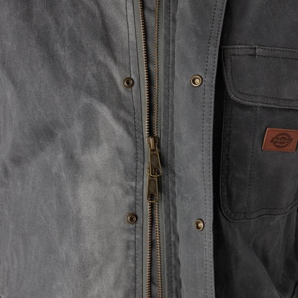 Dickies Fully Waxed Canvas Flannel Lined Chore Coat Charcoal-Black Sheep Skate Shop