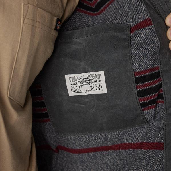 Dickies Fully Waxed Canvas Flannel Lined Chore Coat Charcoal-Black Sheep Skate Shop