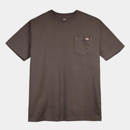Dickies Heavy Weight Worn In Pocket T-Shirt Pigment Dyed Dark Brown-Black Sheep Skate Shop