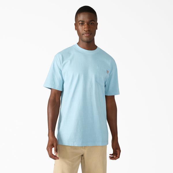 Dickies Heavy Weight Worn In Pocket T-Shirt Pigment Dyed Glacier Lake-Black Sheep Skate Shop