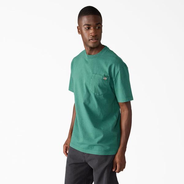 Dickies Heavy Weight Worn In Pocket T-Shirt Pigment Dyed Needle Green-Black Sheep Skate Shop