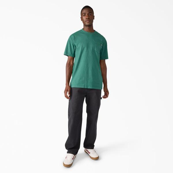 Dickies Heavy Weight Worn In Pocket T-Shirt Pigment Dyed Needle Green-Black Sheep Skate Shop