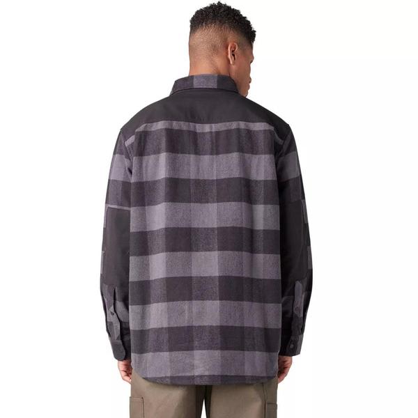 Dickies Heavyweight Long Sleeve Flannel Work Shirt Charcoal - Black-Black Sheep Skate Shop