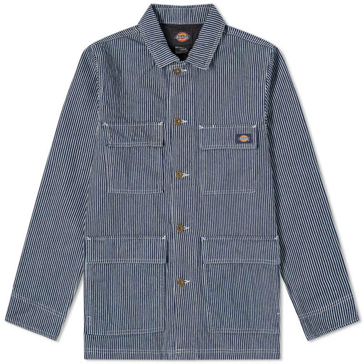 Dickies Hickory Stripe Rinsed Denim Chore Coat-Black Sheep Skate Shop