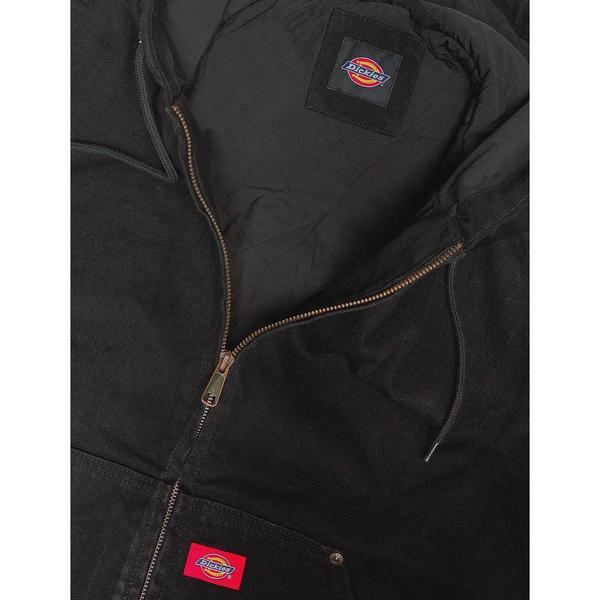 Dickies Hillham Lined Denim Hooded Bomber Jacket Black Wash-Black Sheep Skate Shop