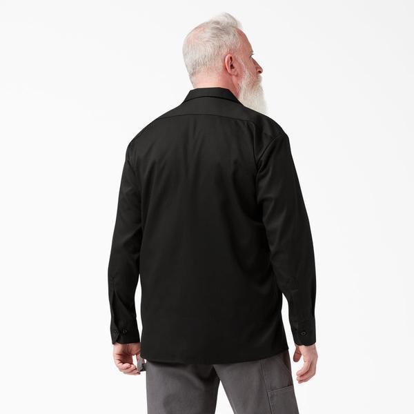 Dickies Long Sleeve Flex Twill Work Shirt Black-Black Sheep Skate Shop