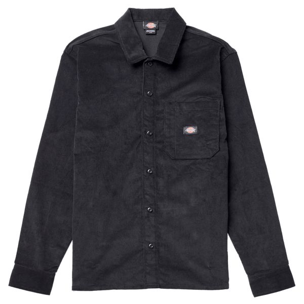 Dickies Long Sleeve Relaxed Fit Corduroy Work Shirt Black-Black Sheep Skate Shop