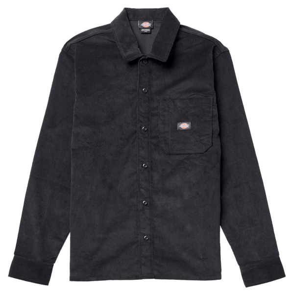 Dickies Long Sleeve Relaxed Fit Corduroy Work Shirt Black-Black Sheep Skate Shop