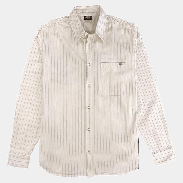 Dickies New Hickory Long Sleeve Shirt Egret-Black Sheep Skate Shop