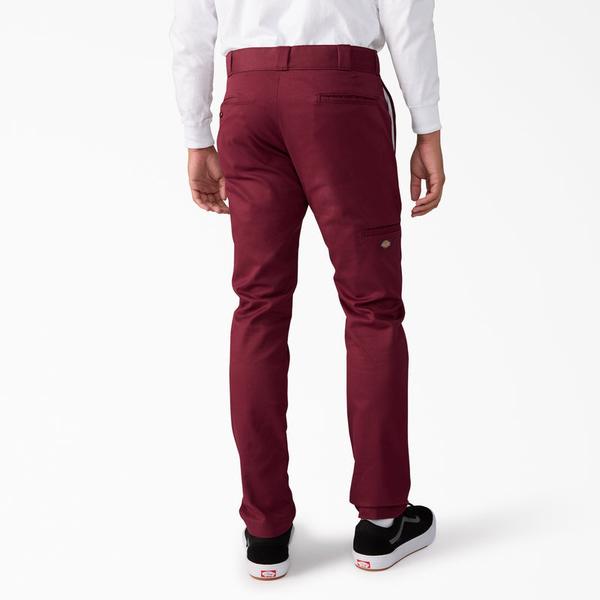 Dickies Pants Flex Skinny Fit Double Knee Burgundy 36/30