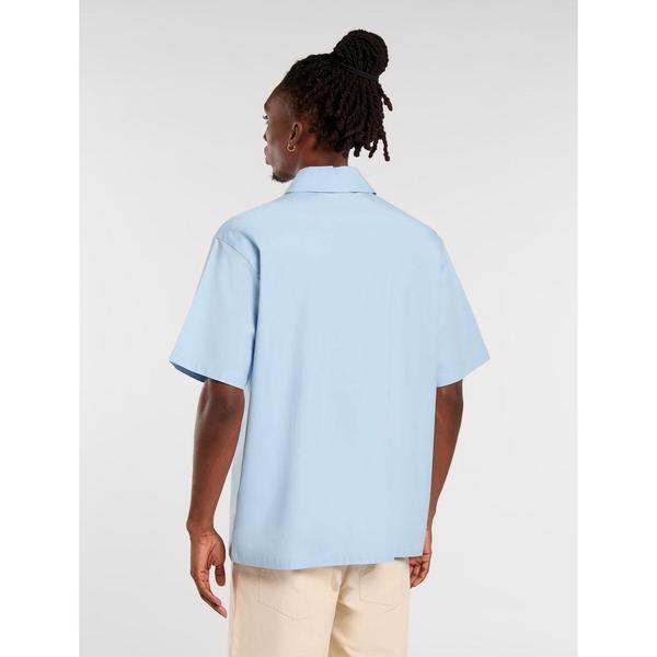 Dickies Ranch Quarter Zip Short Sleeve Shirt Light Blue-Black Sheep Skate Shop