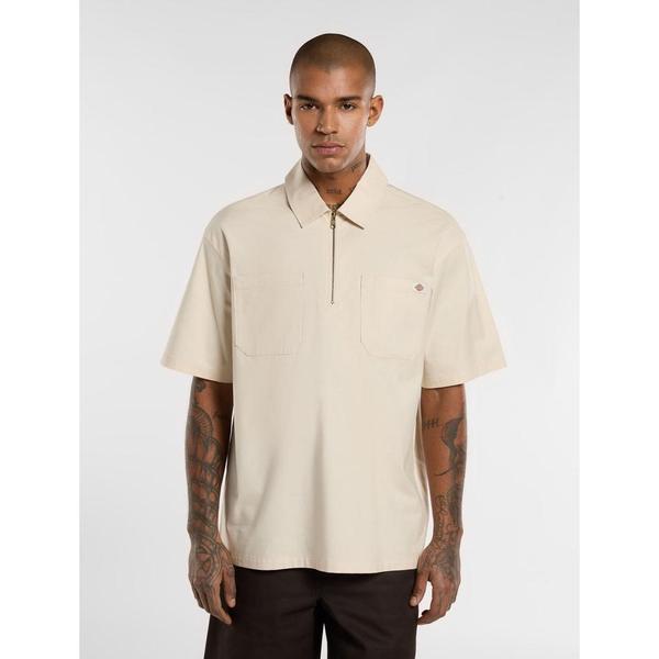 Dickies Ranch Quarter Zip Short Sleeve Shirt Whitecap Gray-Black Sheep Skate Shop