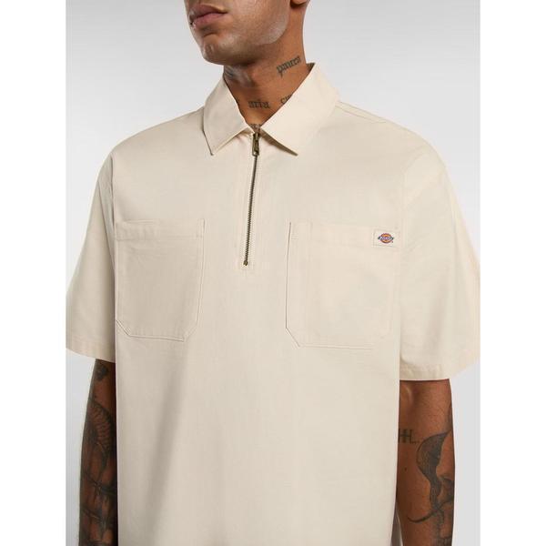 Dickies Ranch Quarter Zip Short Sleeve Shirt Whitecap Gray-Black Sheep Skate Shop