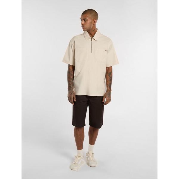 Dickies Ranch Quarter Zip Short Sleeve Shirt Whitecap Gray-Black Sheep Skate Shop