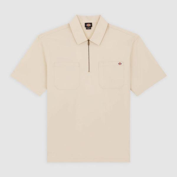 Dickies Ranch Quarter Zip Short Sleeve Shirt Whitecap Gray-Black Sheep Skate Shop