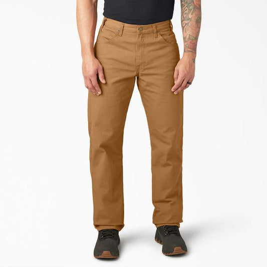 Dickies Relaxed Fit Heavyweight Duck Carpenter Pants Rinsed Brown Duck-Black Sheep Skate Shop