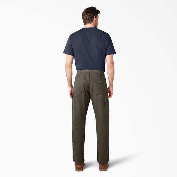 Dickies Relaxed Fit Heavyweight Duck Carpenter Pants Rinsed Moss Green-Black Sheep Skate Shop