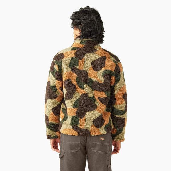 Dickies Relaxed Fit High Pile Fleece Camo Jacket Imperial Green-Black Sheep Skate Shop