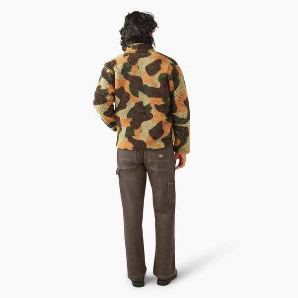 Dickies Relaxed Fit High Pile Fleece Camo Jacket Imperial Green-Black Sheep Skate Shop