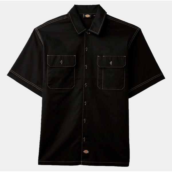 Dickies Riverbend Short Sleeve Work Shirt Black-Black Sheep Skate Shop
