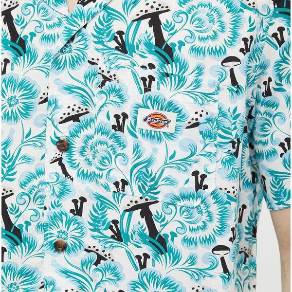 Dickies Roseburg Vacation Short Sleeve Shirt Blue Floral-Black Sheep Skate Shop