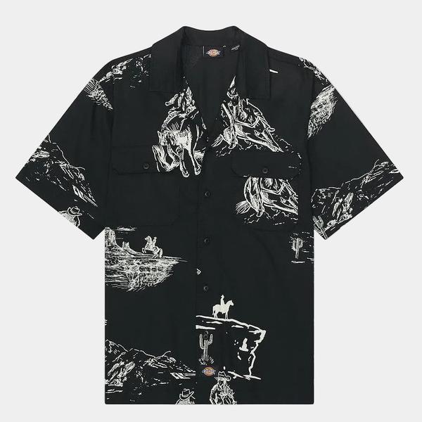 Dickies Savage Twill Short Sleeve Work Shirt Black-Black Sheep Skate Shop