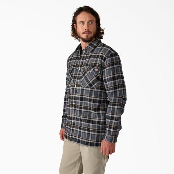Dickies Sherpa Lined Flannel Shirt Jacket Ultimate Gray-Black Sheep Skate Shop