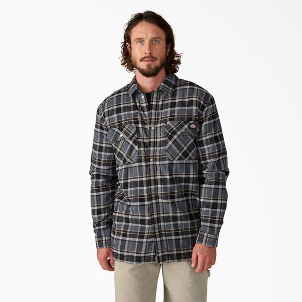 Dickies Sherpa Lined Flannel Shirt Jacket Ultimate Gray-Black Sheep Skate Shop