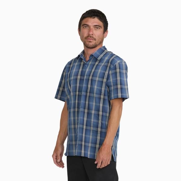 Dickies Short Sleeve Plaid Work Shirt Retro Indigo - Tan-Black Sheep Skate Shop