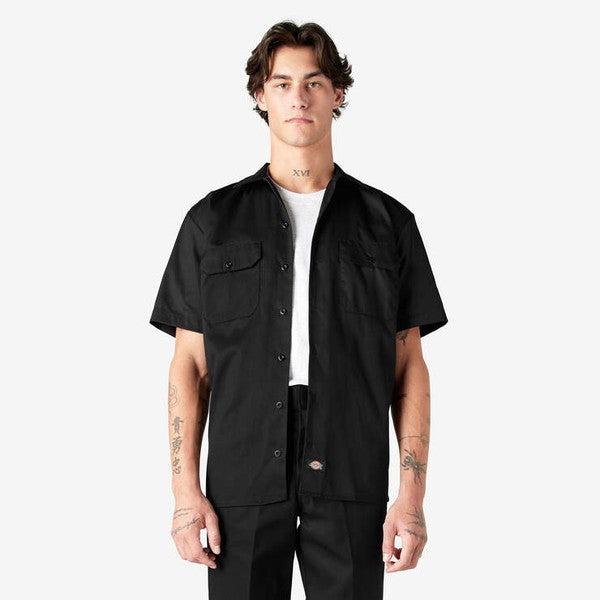 Dickies Short Sleeve Twill Work Shirt Black-Black Sheep Skate Shop