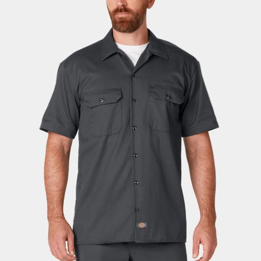 Dickies Short Sleeve Twill Work Shirt Charcoal-Black Sheep Skate Shop