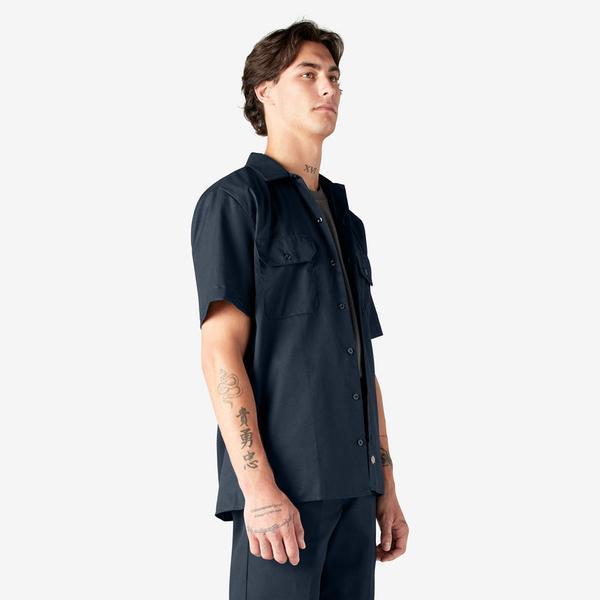 Dickies Short Sleeve Twill Work Shirt Dark Navy-Black Sheep Skate Shop