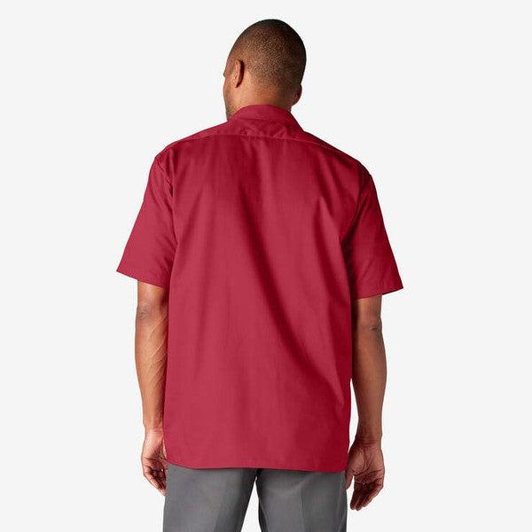 Dickies Short Sleeve Twill Work Shirt English Red-Black Sheep Skate Shop