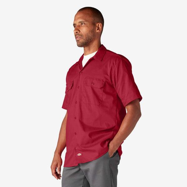 Dickies Short Sleeve Twill Work Shirt English Red-Black Sheep Skate Shop