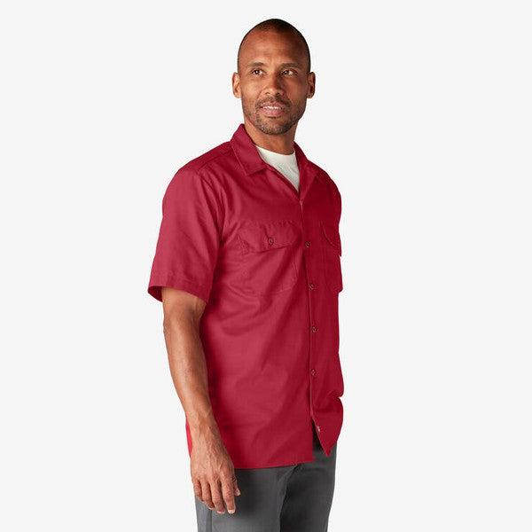 Dickies Short Sleeve Twill Work Shirt English Red-Black Sheep Skate Shop