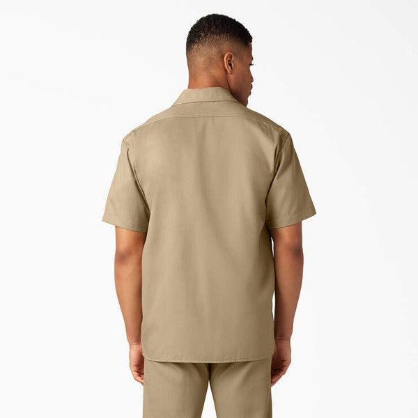 Dickies Short Sleeve Twill Work Shirt Khaki-Black Sheep Skate Shop