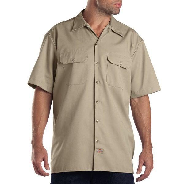 Dickies Short Sleeve Twill Work Shirt Military Khaki-Black Sheep Skate Shop