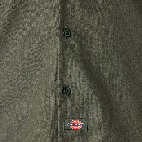 Dickies Short Sleeve Twill Work Shirt Olive Green-Black Sheep Skate Shop