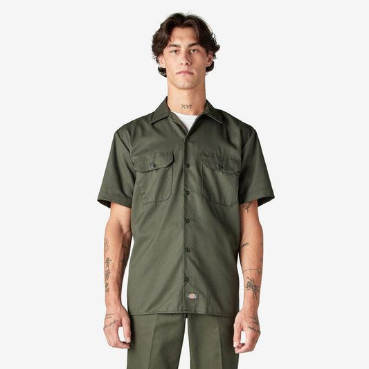Dickies Short Sleeve Twill Work Shirt Olive Green OG-Black Sheep Skate Shop